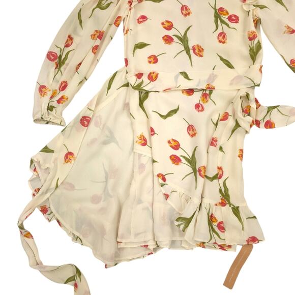 Reformation Quest Wrap Dress Bianca Tulip Print - Picture 6 of 14